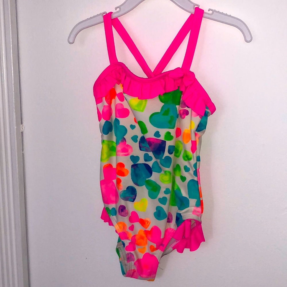 Neon bright Girls’s one piece swimsuit